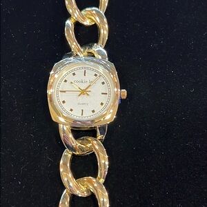 Gold Tone Chain Link Watch by Cookie Lee #10109